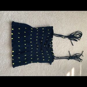 Zara blue and yellow top